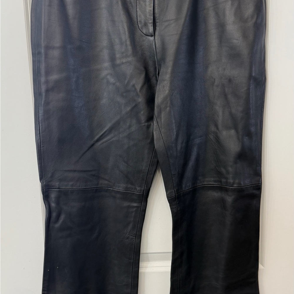 Vintage Lined Black Leather Pants
